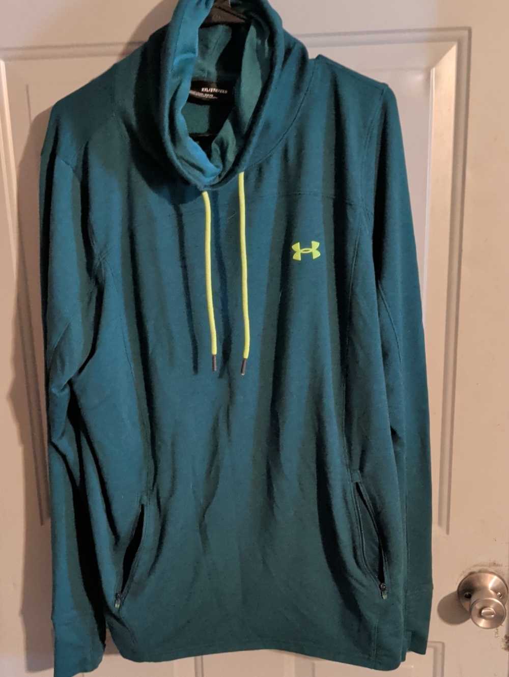 Under Armour Teal Pullover with Neon Yellow Accents